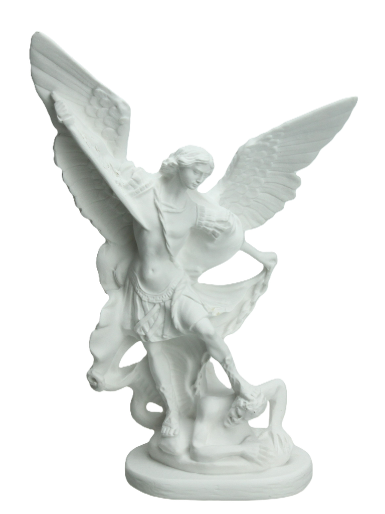 Statue St. Michael - resin/white  - 9cm