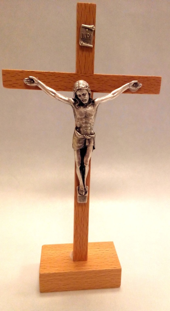 Crussifix s. base/wood - christ/metal (90x175mm)