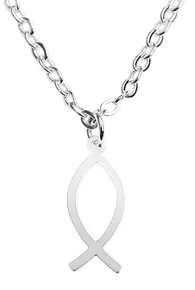 Kettinkje verzilverd - "Bless you- Collection"  - Vis