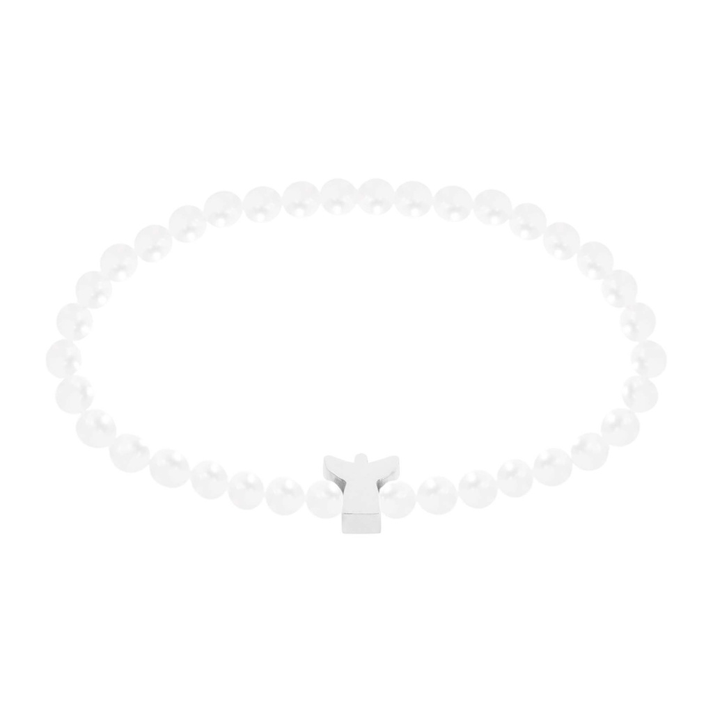 Armbandje parelmoer - "New Wonderful Moments"- Collection"  - Engel verzilverd