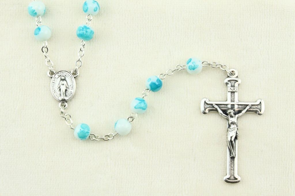 Chapelet - perle en verre/couleur assorti - avec fermoire (⌀6mm)