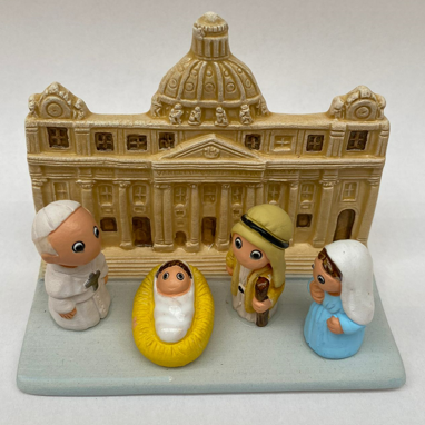 Krippe Keramik 'Vatican + Papst' - 7x9cm