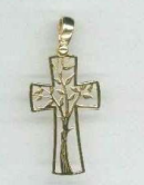 Cross/tree of life - gold plated - 30x13mm