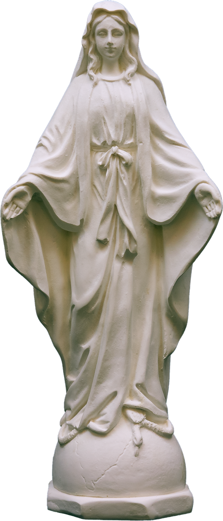 Statue Vierge Miraculeuse - résine/blanche - 9cm