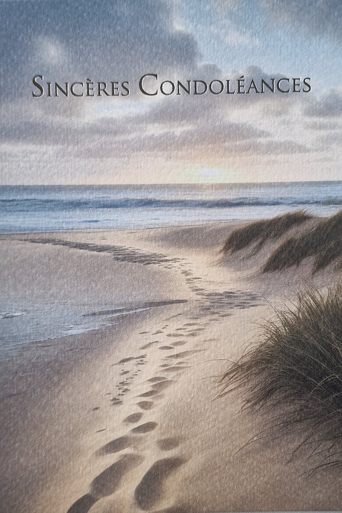 Doppelkarte/Umschlag in Cello - 12x17cm - Sincères Condoléances