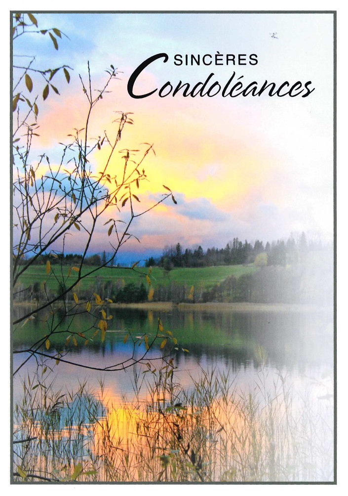 Dubbelkaart/omslag in cello - 12x17cm - Sincères Condoléances