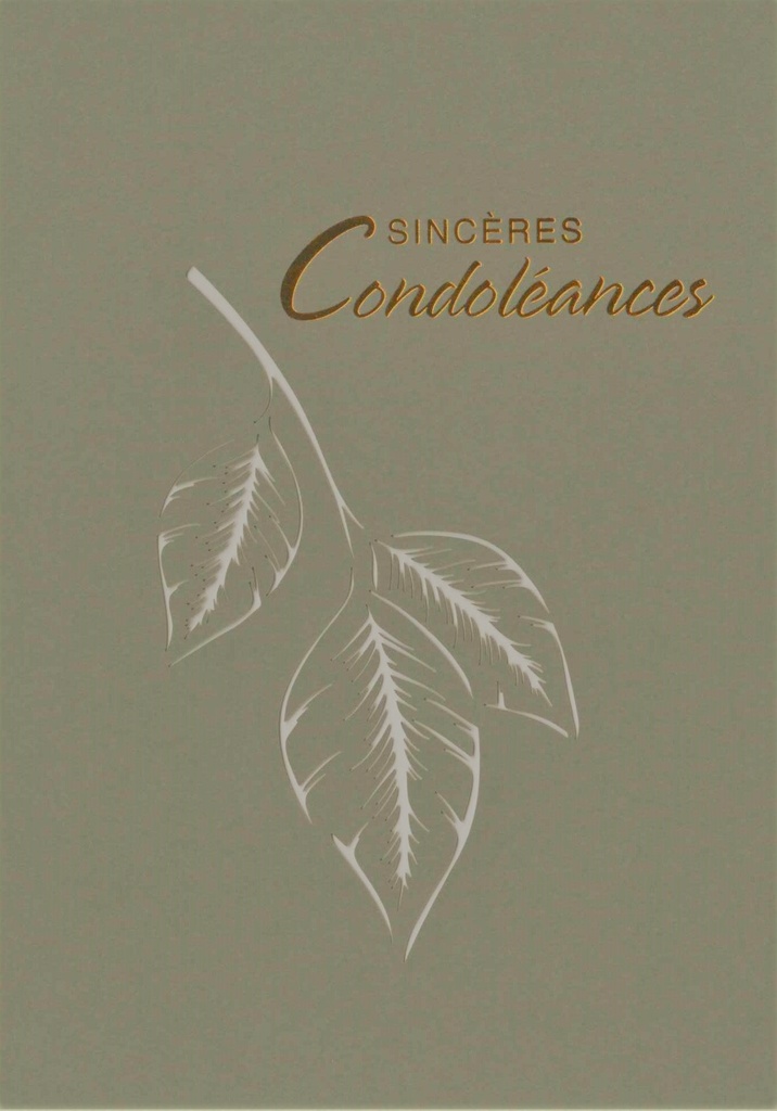 Laserkarte Sincères Condoléances - 12x17cm/cello+Umschlag