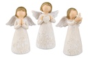 Ange/fleur - 12cm - résine/ton naturel - assorti