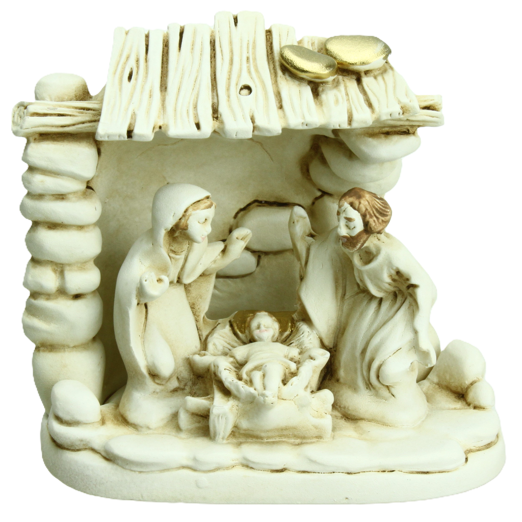 Kerstgroep kunsthars (80x80mm)