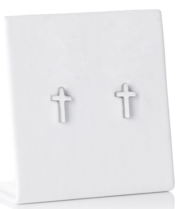 Oorbellen 'RVS'  - Kruisje (kopie)