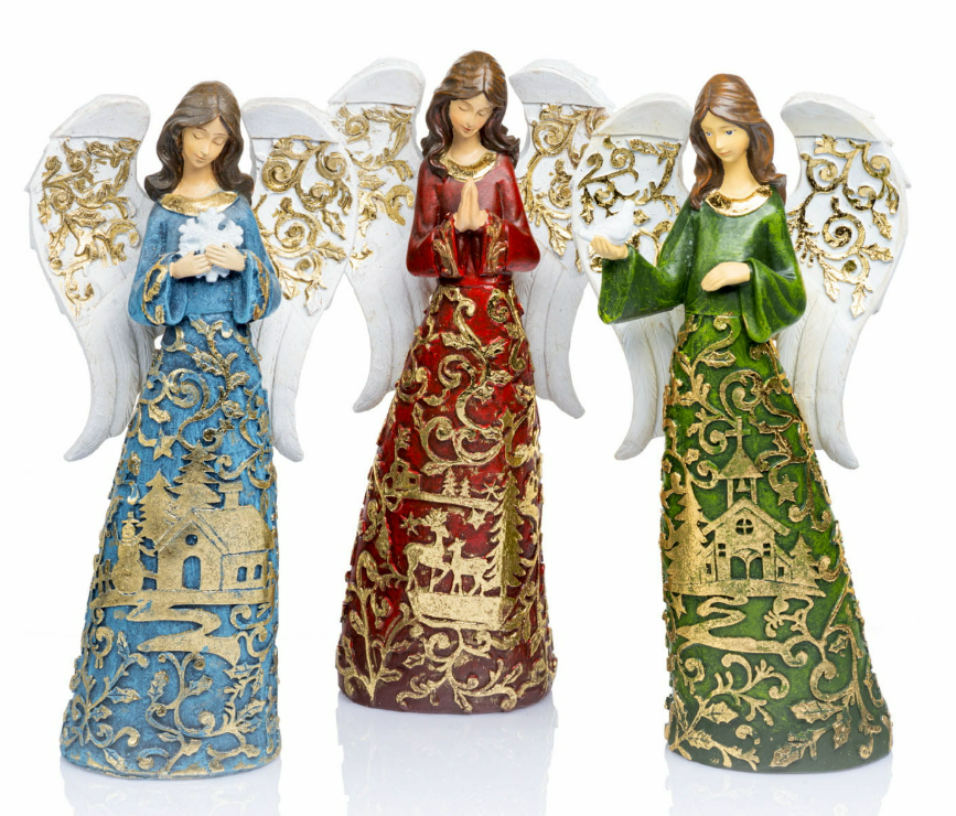 Ange en résine - couleur - assorti (12cm)
