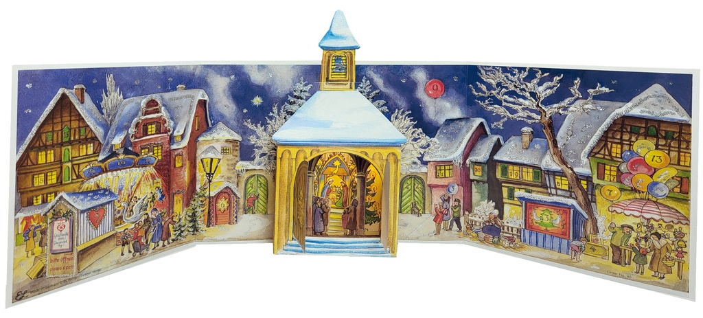 Calendrier avent 3D - 69x22cm - sans text
