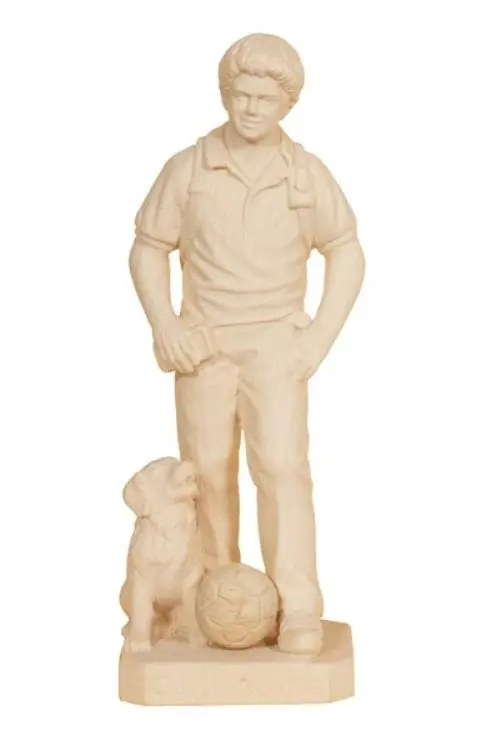 Beeld Carlo Acutis - houtsnij/natuur - 16cm