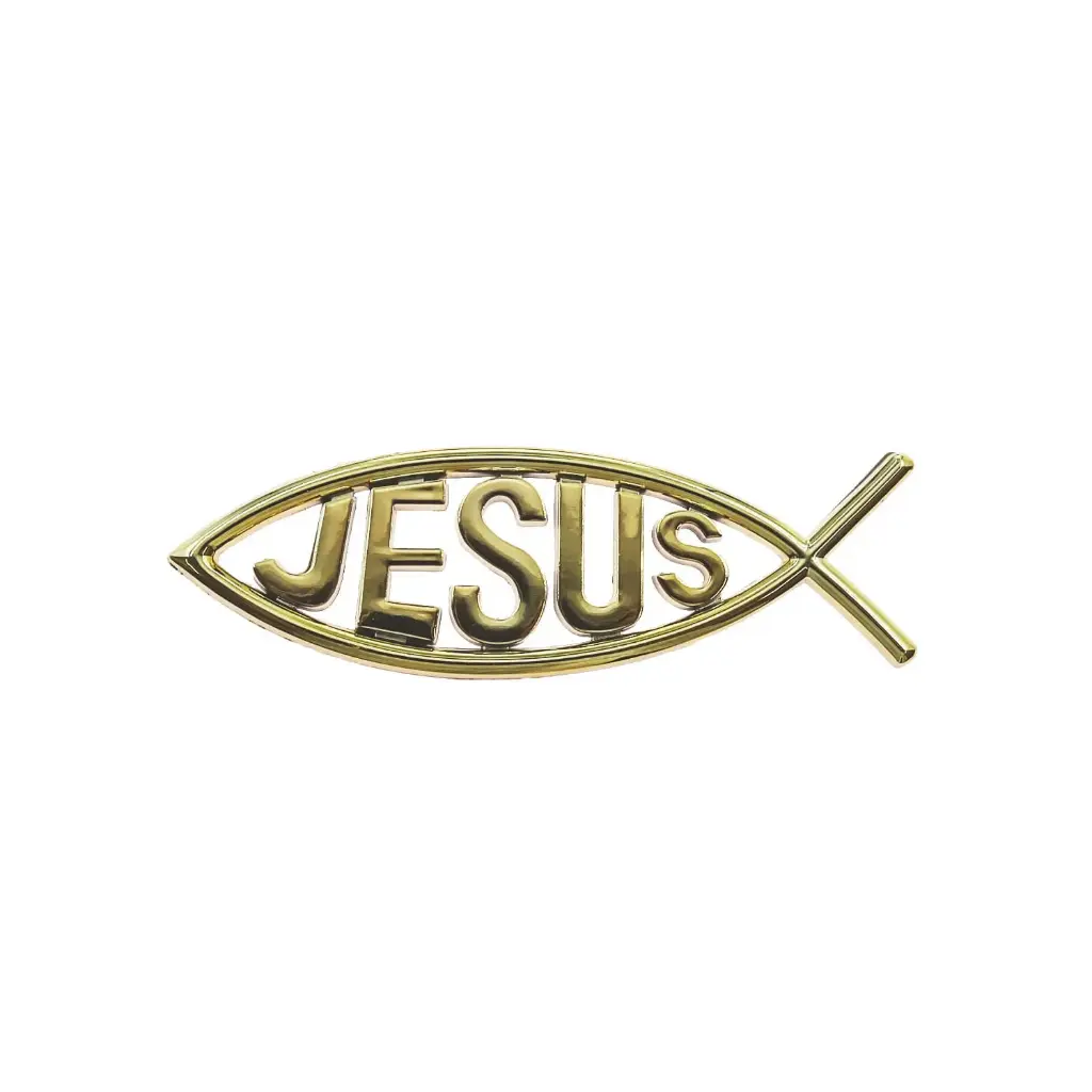 Sticker - Ichtus- metaal/verguld