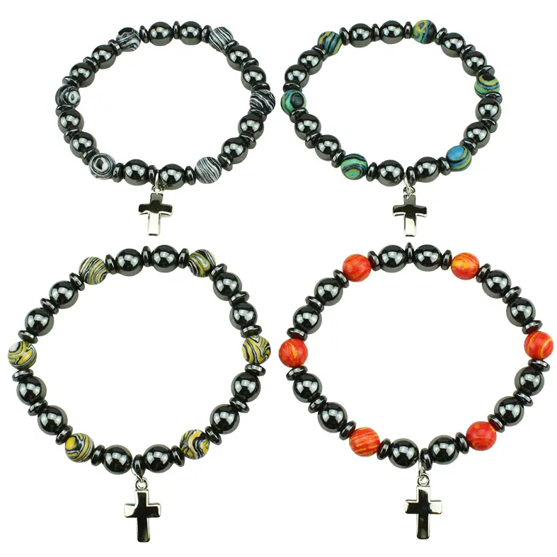 Armband - Elastisch/Hematite - Resin perle sortiert