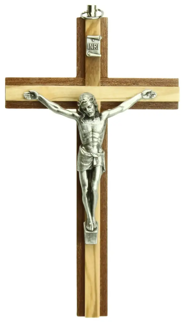 Wandkreuz - Holz/Ulivenholz mit Korpus (80x150mm)