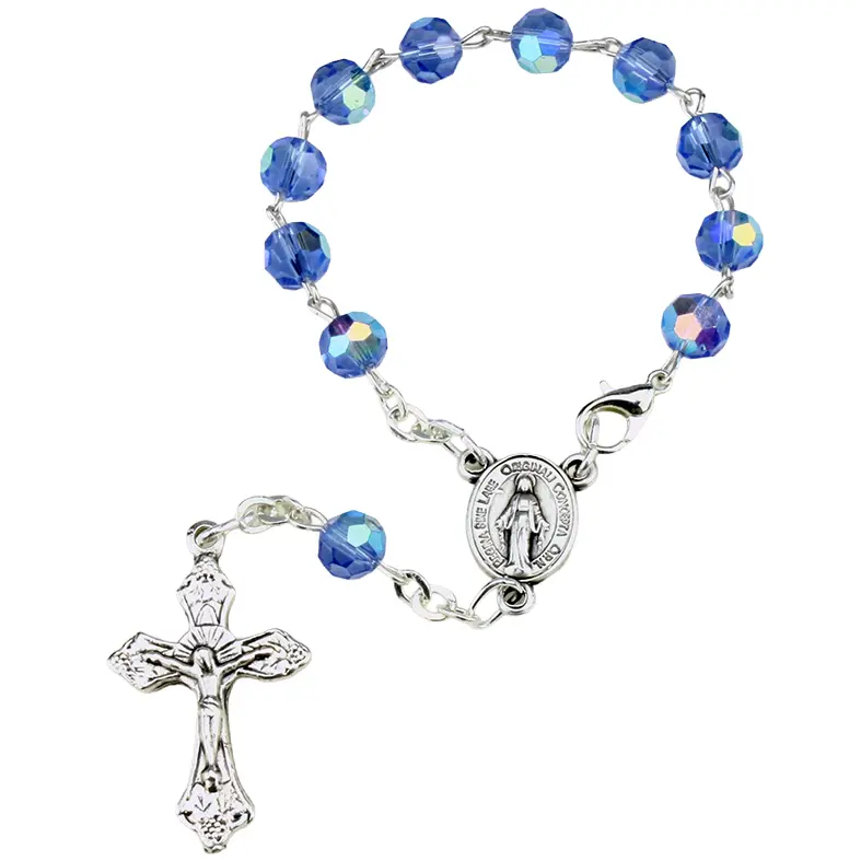 Small rosary -  semi-cristal - blue - 6mm