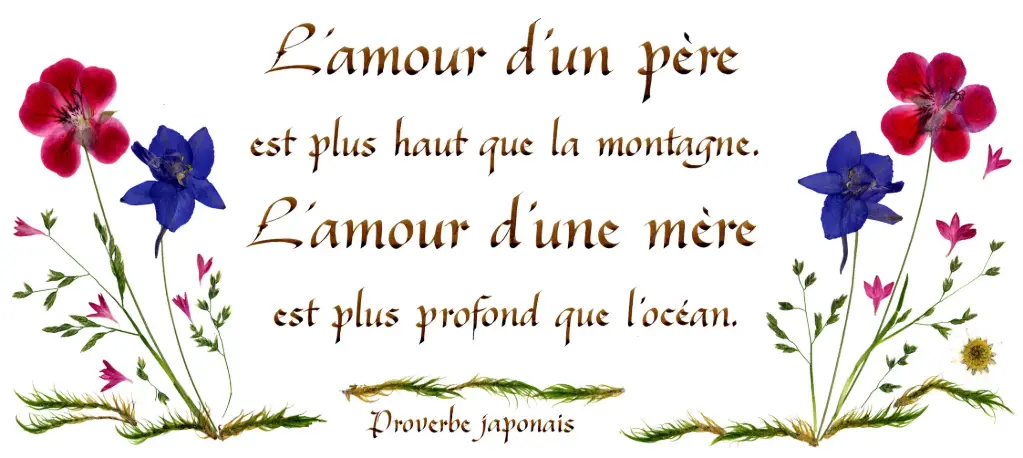 Carte série 'Citations - L'Amour' - 'L'amour d'un père ...' - 10,5x21cm + envel.