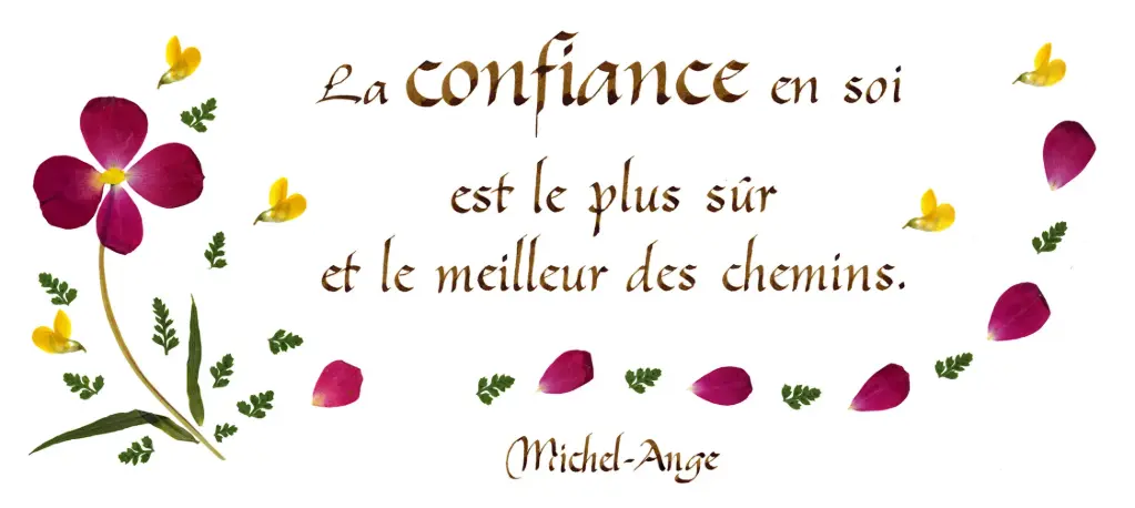 Kaart serie 'Citations - Sagesse' - 'La confiance en soi...' - 10,5x21cm + envel.