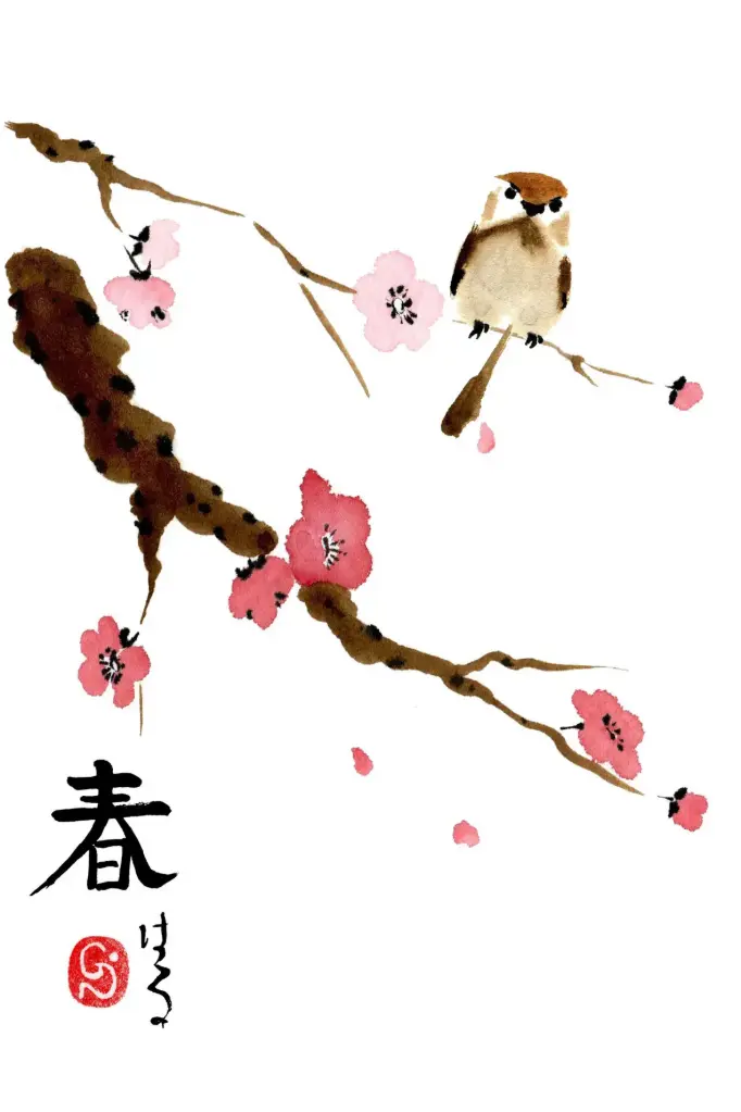 Dubbelkaart serie 'Japonaise' - Le Printemps 015 - 10x15cm + envel.