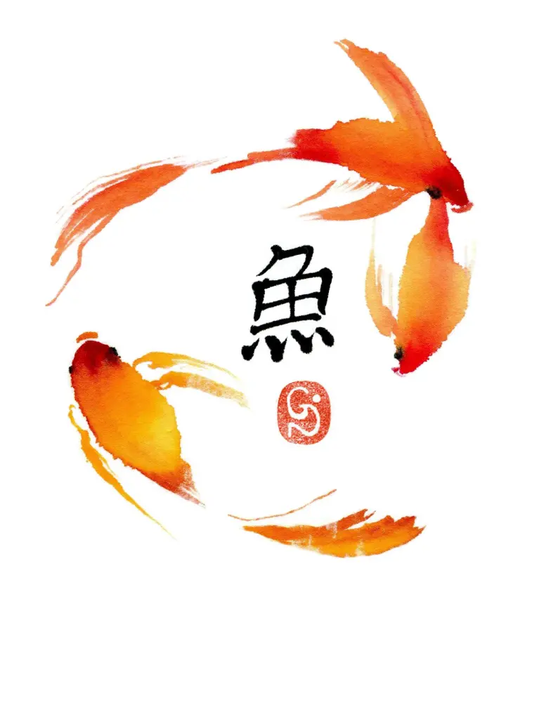 Dubbelkaart serie 'Japonaise' - Poisson 024 - 10x15cm + envel.