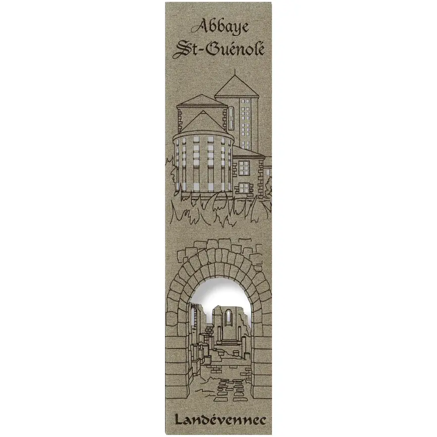 Bladwijzer gelaserd - Abdij St-Guénolé - assorti (52,5x210mm)