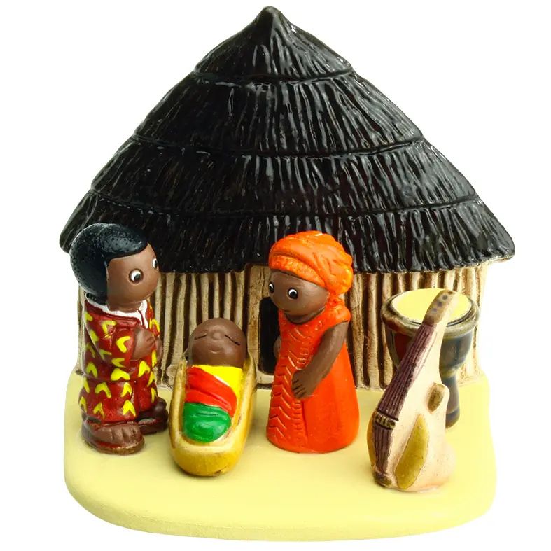 Crèche du monde 'Cameroun' - 7x9cm