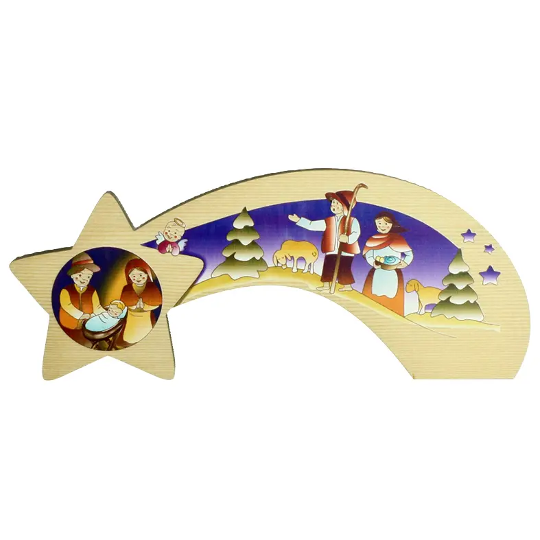 Etoile fillante en bois massif/Nativité (100x210x15mm)