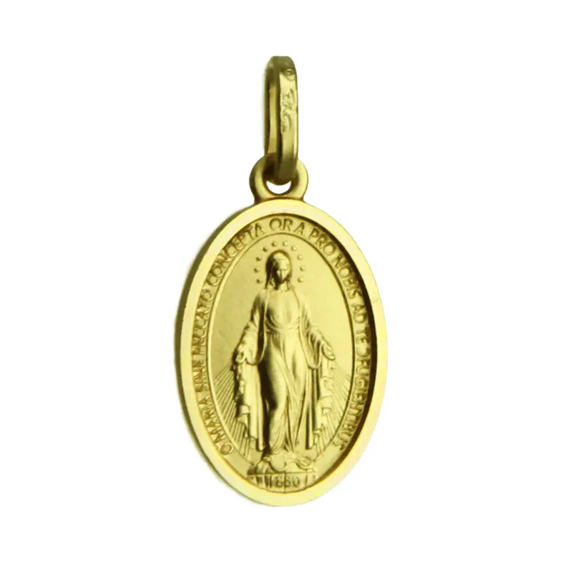Miraculous Medal - 925% Silver  Gold Plated (12x17mm)