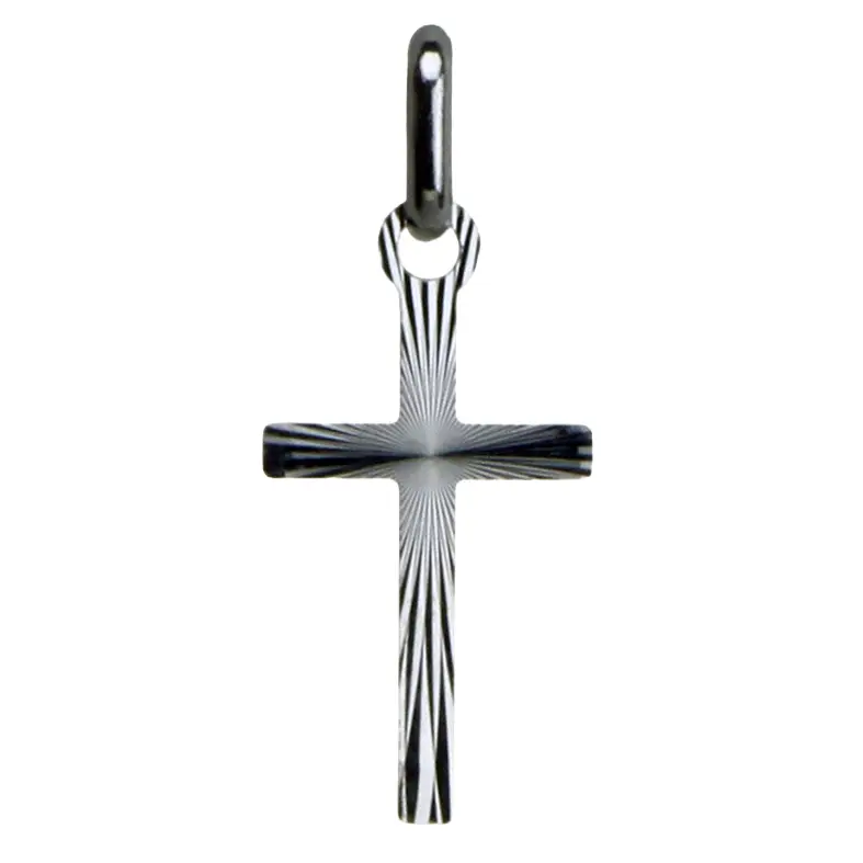 Kruisje fijn/stralen- Ag 925‰ rhodium (9x15mm)