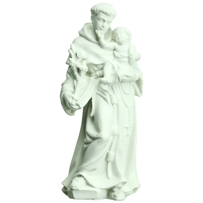 Beeld H.Antonius - kunsthars/wit - 12cm