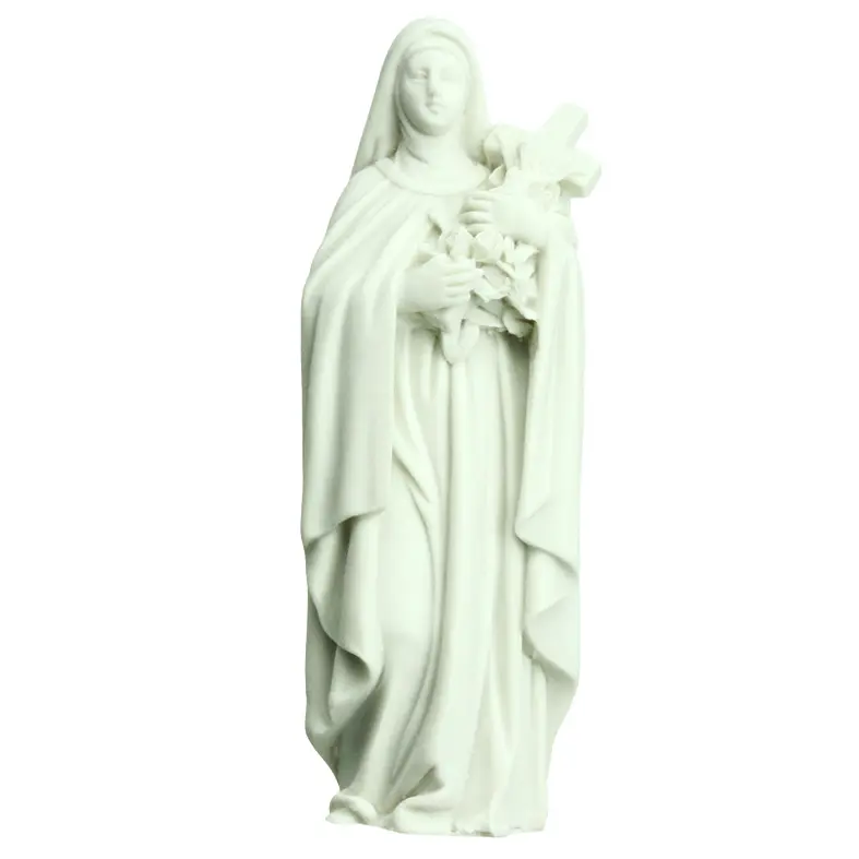 Statue Ste Thérèse - albâtre/blanche - 12cm