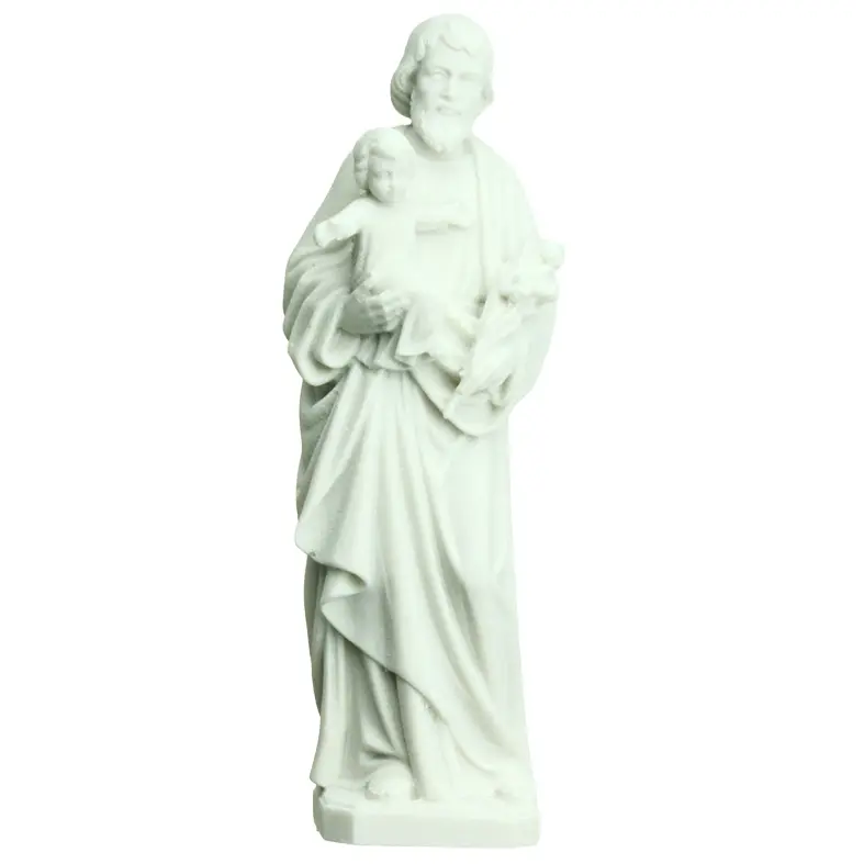 Statue St Joseph - polyresine/white - 12cm