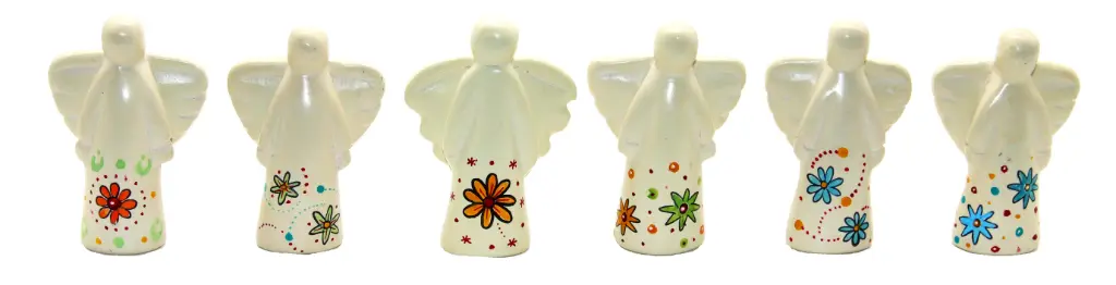 Blumenengel 6-7cm aus Speckstein - 6 farbig sortiert - I054