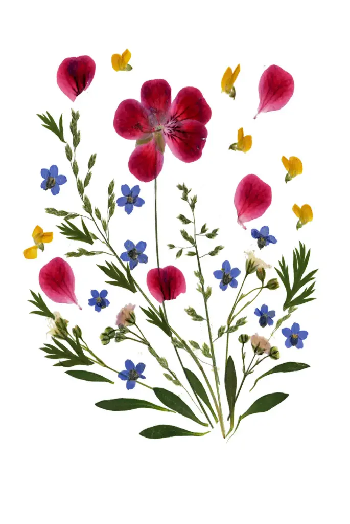 Carte double série 'Fleurs séchées' - model 011 - 10x15cm + envel.