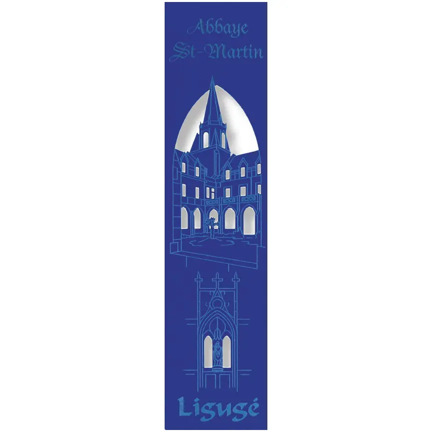 Bladwijzer gelaserd - Abdij St Martin - Ligugé- assorti (52,5x210mm)