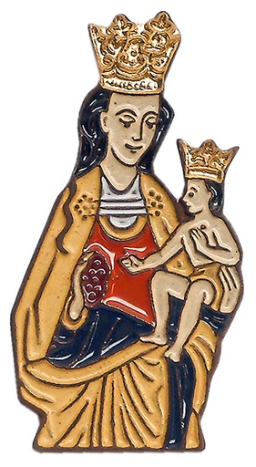 [ATM-58VEG] Aimant frigo Vierge et Enfant - céramiquem/doré (79x42mm)