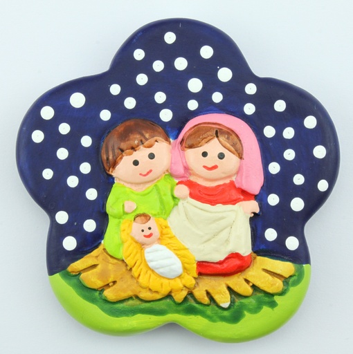 [ATM-85FAM] Aimant frigo Ste Famille - terre-cuite/assortiment (62x62mm)