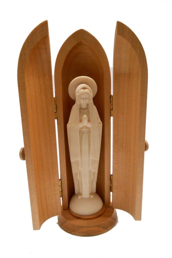 [BLD-07NCHMDB08N] Niche Vierge priante - bois-sculpté/nature (8cm)