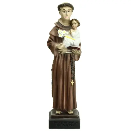 [BLD-82ANT15] Statue St Antoine - résine/couleur - 15cm