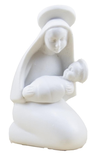 [BLD-93RBA121] Vierge a genoux bebe  - résine/blanche - 10*6cm