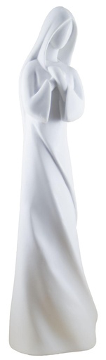 [BLD-93RBA600] Madonne  hand op hart - kunsthars/wit - 30*10cm