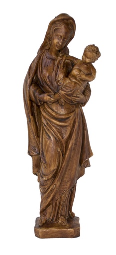 [BLD-93VMA616BR] Beeld OLV malsiner - kunsthars/bruin - 24cm