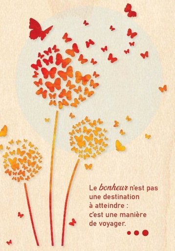 [CRT-04WC002] Wenskaart hout - 10x14cm - Le bonhe ur n'est pas une destination ...