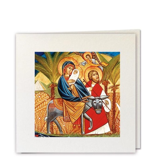 [CRT-18VIT153] Carte double vitraile - Nativité - 11,5x11,5cm/cello+envelop