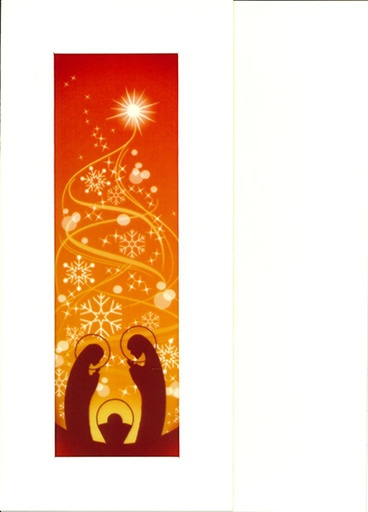 [CRT-18VIT3] Carte vitrail Nativité - 10,5x15cm/cello+envel