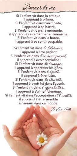 [CRT-31CT029] Tekstkaart 10,5x21cm + enveloppe - Donner la vie