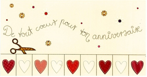 [CRT-50ANN33727] Wenskaart De tout coeur pour ton Anniversaire - 11,5x21cm/ce