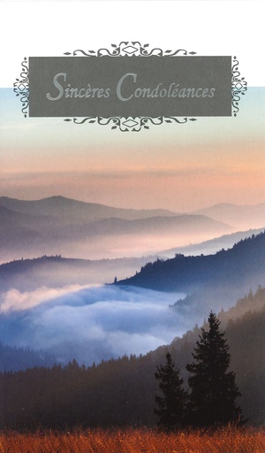 [CRT-50CON163] Wenskaart Sincères condoléances - 9,5x16cm/cello+omslag