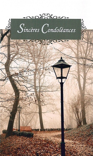 [CRT-50CON165] Wenskaart Sincères condoléances - 9,5x16cm/cello+omslag